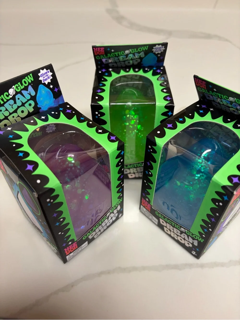 NEEDOH Galactic Glow Dream Drop Trio - Purple, Green, Blue